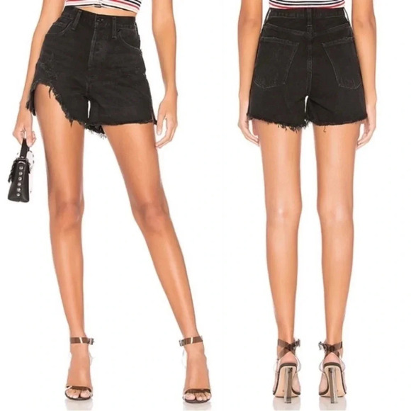 Agolde Dee ultra high rise denim in faded black - Picture 1 of 11
